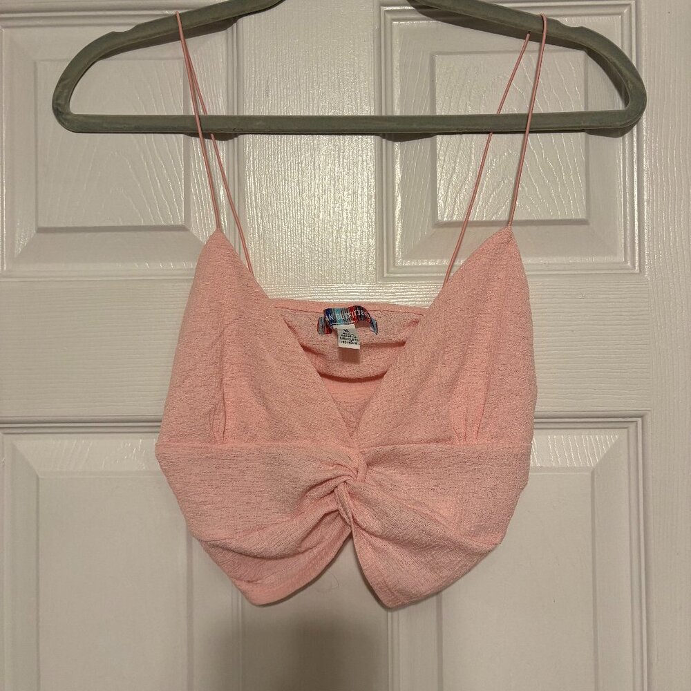 Pink knot cropped tank